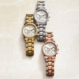 Buy Shop Guess Mini Sunrise Chronograph Quartz Silver Dial Silver Steel Strap Watch For Women - W0623L1 USA Online