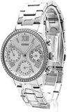 Buy Shop Guess Mini Sunrise Chronograph Quartz Silver Dial Silver Steel Strap Watch For Women - W0623L1 USA Online
