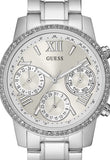 Buy Shop Guess Mini Sunrise Chronograph Quartz Silver Dial Silver Steel Strap Watch For Women - W0623L1 USA Online
