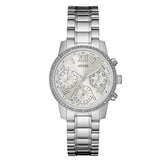 Buy Shop Guess Mini Sunrise Chronograph Quartz Silver Dial Silver Steel Strap Watch For Women - W0623L1 USA Online
