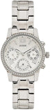 Buy Shop Guess Mini Sunrise Chronograph Quartz Silver Dial Silver Steel Strap Watch For Women - W0623L1 USA Online