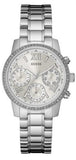 Buy Shop Guess Mini Sunrise Chronograph Quartz Silver Dial Silver Steel Strap Watch For Women - W0623L1 USA Online