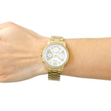 Buy Shop Guess Mini Sunrise Diamonds Silver Dial Gold Steel Strap Watch for Women - W0623L3 USA Online
