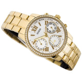 Buy Shop Guess Mini Sunrise Diamonds Silver Dial Gold Steel Strap Watch for Women - W0623L3 USA Online
