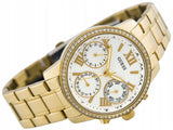 Buy Shop Guess Mini Sunrise Diamonds Silver Dial Gold Steel Strap Watch for Women - W0623L3 USA Online