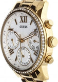 Buy Shop Guess Mini Sunrise Diamonds Silver Dial Gold Steel Strap Watch for Women - W0623L3 USA Online
