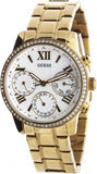 Buy Shop Guess Mini Sunrise Diamonds Silver Dial Gold Steel Strap Watch for Women - W0623L3 USA Online