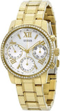 Buy Shop Guess Mini Sunrise Diamonds Silver Dial Gold Steel Strap Watch for Women - W0623L3 USA Online