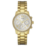 Buy Shop Guess Mini Sunrise Diamonds Silver Dial Gold Steel Strap Watch for Women - W0623L3 USA Online
