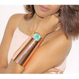 Buy Shop Guess Mini Sunrise Multi Function Analog Turquoise Dial Rose Gold Steel Strap Watch For Women - W0448L8 USA Online