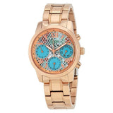 Buy Shop Guess Mini Sunrise Multi Function Analog Turquoise Dial Rose Gold Steel Strap Watch For Women - W0448L8 USA Online