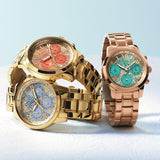 Buy Shop Guess Mini Sunrise Quartz Analog Orange Dial Gold Steel Strap Watch For Women - W0448L7 USA Online