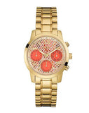 Buy Shop Guess Mini Sunrise Quartz Analog Orange Dial Gold Steel Strap Watch For Women - W0448L7 USA Online