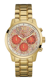 Buy Shop Guess Mini Sunrise Quartz Analog Orange Dial Gold Steel Strap Watch For Women - W0448L7 USA Online