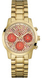 Buy Shop Guess Mini Sunrise Quartz Analog Orange Dial Gold Steel Strap Watch For Women - W0448L7 USA Online