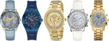 Buy Shop Guess Mini Sunrise Quartz Blue Dial Gold Steel Strap Watch For Women - W0448L6 USA Online