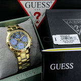 Buy Shop Guess Mini Sunrise Quartz Blue Dial Gold Steel Strap Watch For Women - W0448L6 USA Online