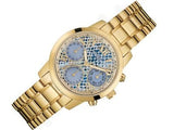 Buy Shop Guess Mini Sunrise Quartz Blue Dial Gold Steel Strap Watch For Women - W0448L6 USA Online