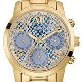 Buy Shop Guess Mini Sunrise Quartz Blue Dial Gold Steel Strap Watch For Women - W0448L6 USA Online