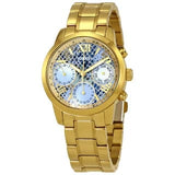 Buy Shop Guess Mini Sunrise Quartz Blue Dial Gold Steel Strap Watch For Women - W0448L6 USA Online