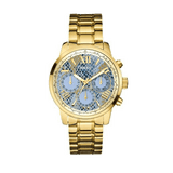 Buy Shop Guess Mini Sunrise Quartz Blue Dial Gold Steel Strap Watch For Women - W0448L6 USA Online