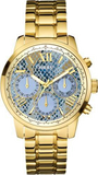 Buy Shop Guess Mini Sunrise Quartz Blue Dial Gold Steel Strap Watch For Women - W0448L6 USA Online