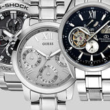 Buy Shop Guess Mini Sunrise Silver Dial Silver Steel Strap Watch For Women - W0448L1 USA Online