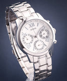 Buy Shop Guess Mini Sunrise Silver Dial Silver Steel Strap Watch For Women - W0448L1 USA Online