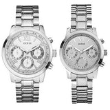 Buy Shop Guess Mini Sunrise Silver Dial Silver Steel Strap Watch For Women - W0448L1 USA Online