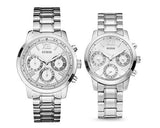 Buy Shop Guess Mini Sunrise Silver Dial Silver Steel Strap Watch For Women - W0448L1 USA Online