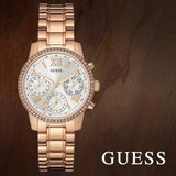 Buy Shop Guess Mini Surprise Analog Silver Dial Rose Gold Steel Strap Watch For Women - W0623L2 USA Online