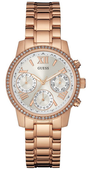 Buy Shop Guess Mini Surprise Analog Silver Dial Rose Gold Steel Strap Watch For Women - W0623L2 USA Online