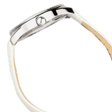 Buy Shop Guess Mini Triangle Quartz Diamonds Silver Dial White Leather Strap Watch For Women - W65006L1 USA Online