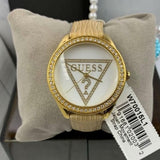 Buy Shop Guess Mini Triangle Quartz White Dial Gold Leather Strap Watch For Women - W70015l1 USA Online