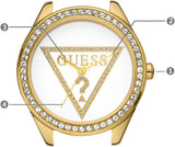 Buy Shop Guess Mini Triangle Quartz White Dial Gold Leather Strap Watch For Women - W70015l1 USA Online