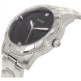 Buy Shop Guess Minimal Black Dial Silver Steel Strap Watch for Men - W0416G1 USA Online