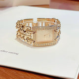 Buy Shop Guess MOD Heavy Metal Diamonds Gold Dial Gold Steel Strap Watch for Women - W0072L1 USA Online