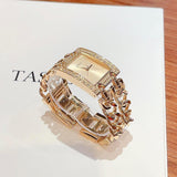 Buy Shop Guess MOD Heavy Metal Diamonds Gold Dial Gold Steel Strap Watch for Women - W0072L1 USA Online