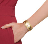 Buy Shop Guess MOD Heavy Metal Diamonds Gold Dial Gold Steel Strap Watch for Women - W0072L1 USA Online