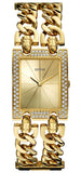 Buy Shop Guess MOD Heavy Metal Diamonds Gold Dial Gold Steel Strap Watch for Women - W0072L1 USA Online