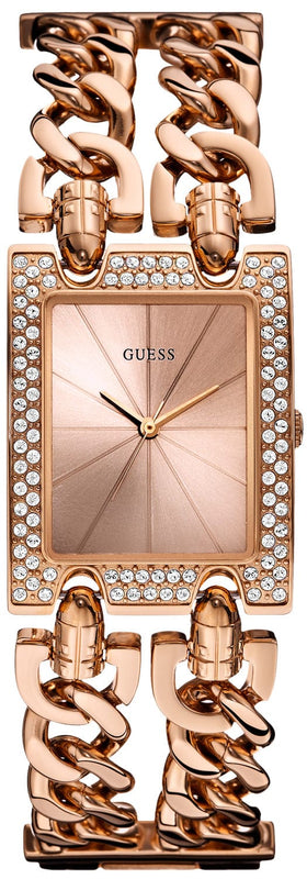 Buy Shop Guess Mod Heavy Metal Diamonds Rose Gold Dial Rose Gold Steel Strap Watch for Women - W0072L3 USA Online