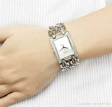 Buy Shop Guess Mod Heavy Metal Diamonds Silver Dial Silver Steel Strap Watch for Women - W95088L1 USA Online