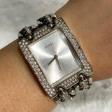 Buy Shop Guess Mod Heavy Metal Diamonds Silver Dial Silver Steel Strap Watch for Women - W95088L1 USA Online