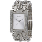 Buy Shop Guess Mod Heavy Metal Diamonds Silver Dial Silver Steel Strap Watch for Women - W95088L1 USA Online