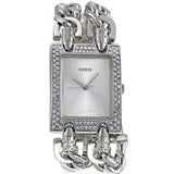 Buy Shop Guess Mod Heavy Metal Diamonds Silver Dial Silver Steel Strap Watch for Women - W95088L1 USA Online
