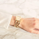 Buy Shop Guess Mod Heavy Metal Gold Dial Gold Steel Strap Watch For Women - W1117L2 USA Online