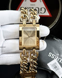 Buy Shop Guess Mod Heavy Metal Gold Dial Gold Steel Strap Watch For Women - W1117L2 USA Online