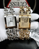 Buy Shop Guess Mod Heavy Metal Gold Dial Gold Steel Strap Watch For Women - W1117L2 USA Online