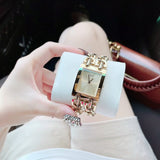 Buy Shop Guess Mod Heavy Metal Gold Dial Gold Steel Strap Watch For Women - W1117L2 USA Online