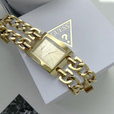 Buy Shop Guess Mod Heavy Metal Gold Dial Gold Steel Strap Watch For Women - W1117L2 USA Online